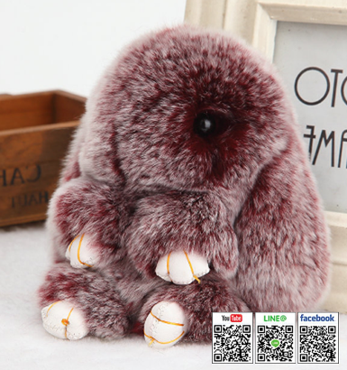 Bunny Rex Rabbit Fur Bag Handbag Keychain Ball Pendant Decoration Accessory