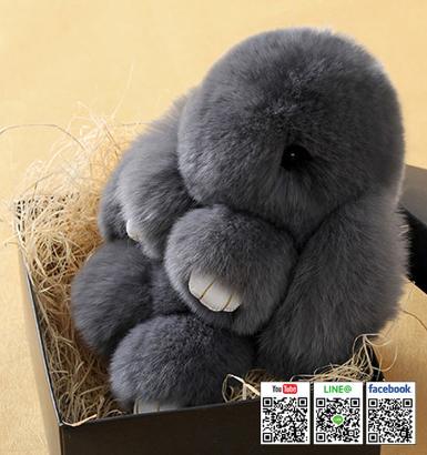Bunny Rex Rabbit Fur Bag Handbag Keychain Ball Pendant Decoration Accessory